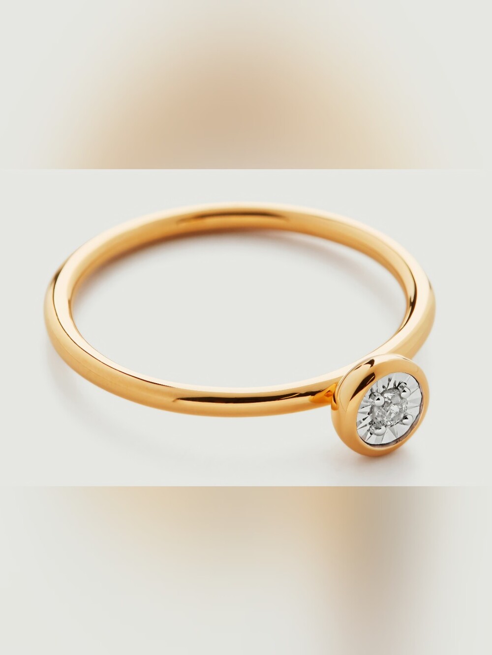 MONICA VINADER Gold Vermeil and Diamond Band Rings - Picture 9 of 9